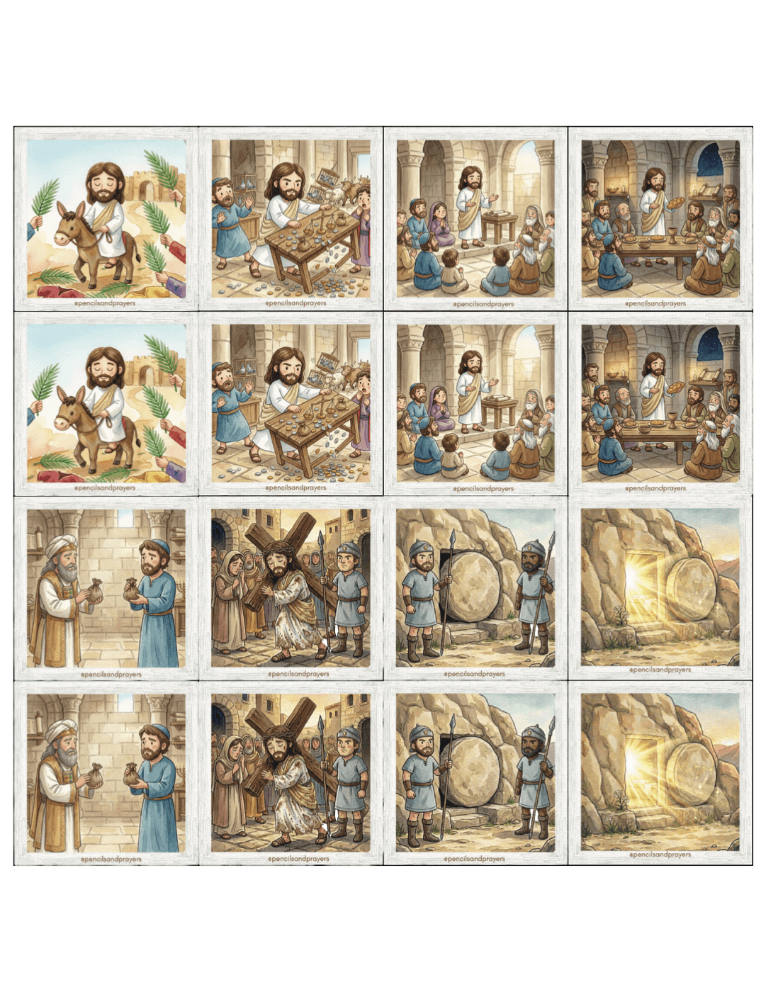 Printable Easter memory game cards